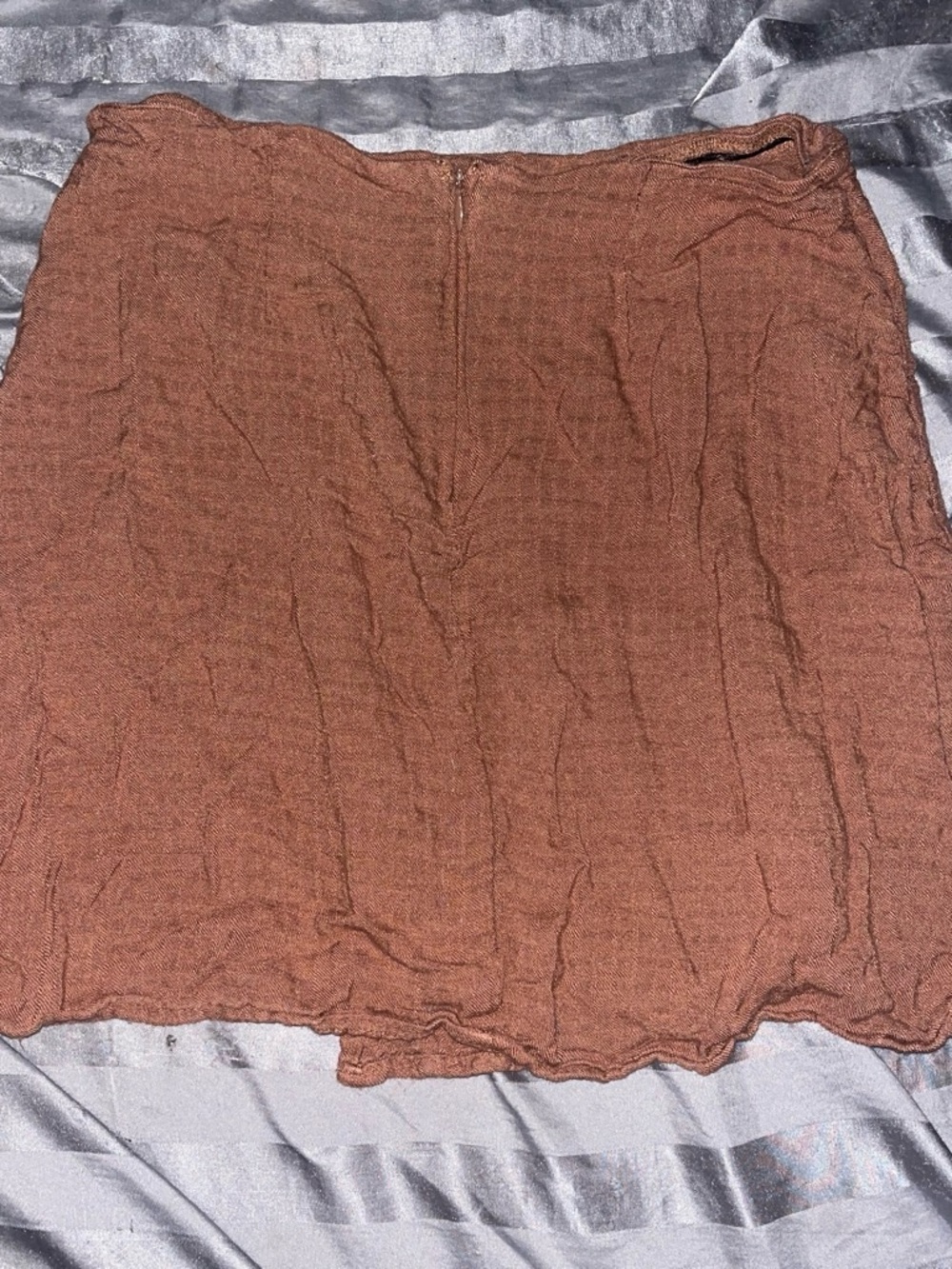 Textured Mini Skirt in Warm Brown — Casual Everyday Style